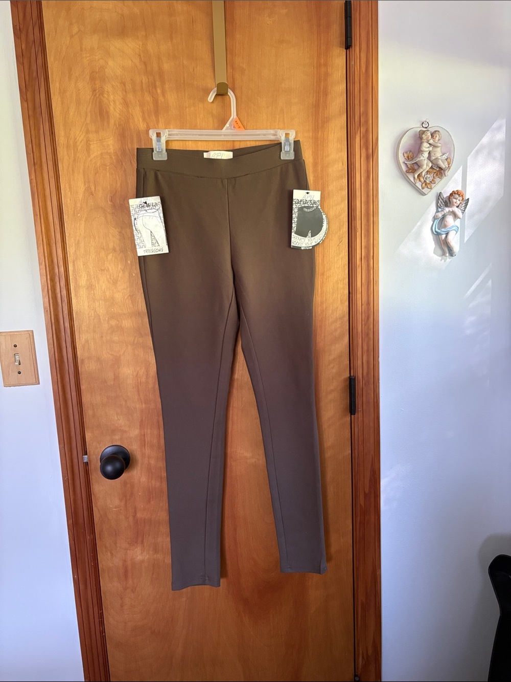 Slim Ponte Pull-On Pants in Brown